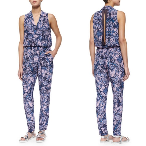 Rebecca Taylor Pants - Rebecca Taylor Kiku Printed Draped Jumpsuit